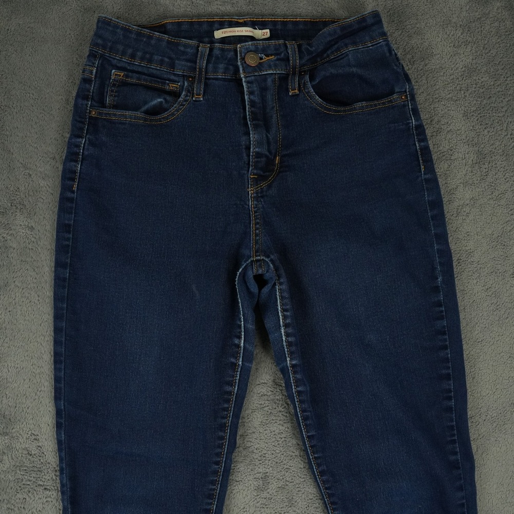 Levi's 721 High Rise Skinny Jeans Womens 27 (26x29) Dark Wash Blue Stretch Denim